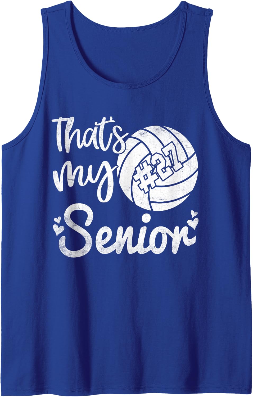 Volleyball Jersey Number 27 That's My Senior Volleyball #27 Sleeveless Tank Top - Royal Blue