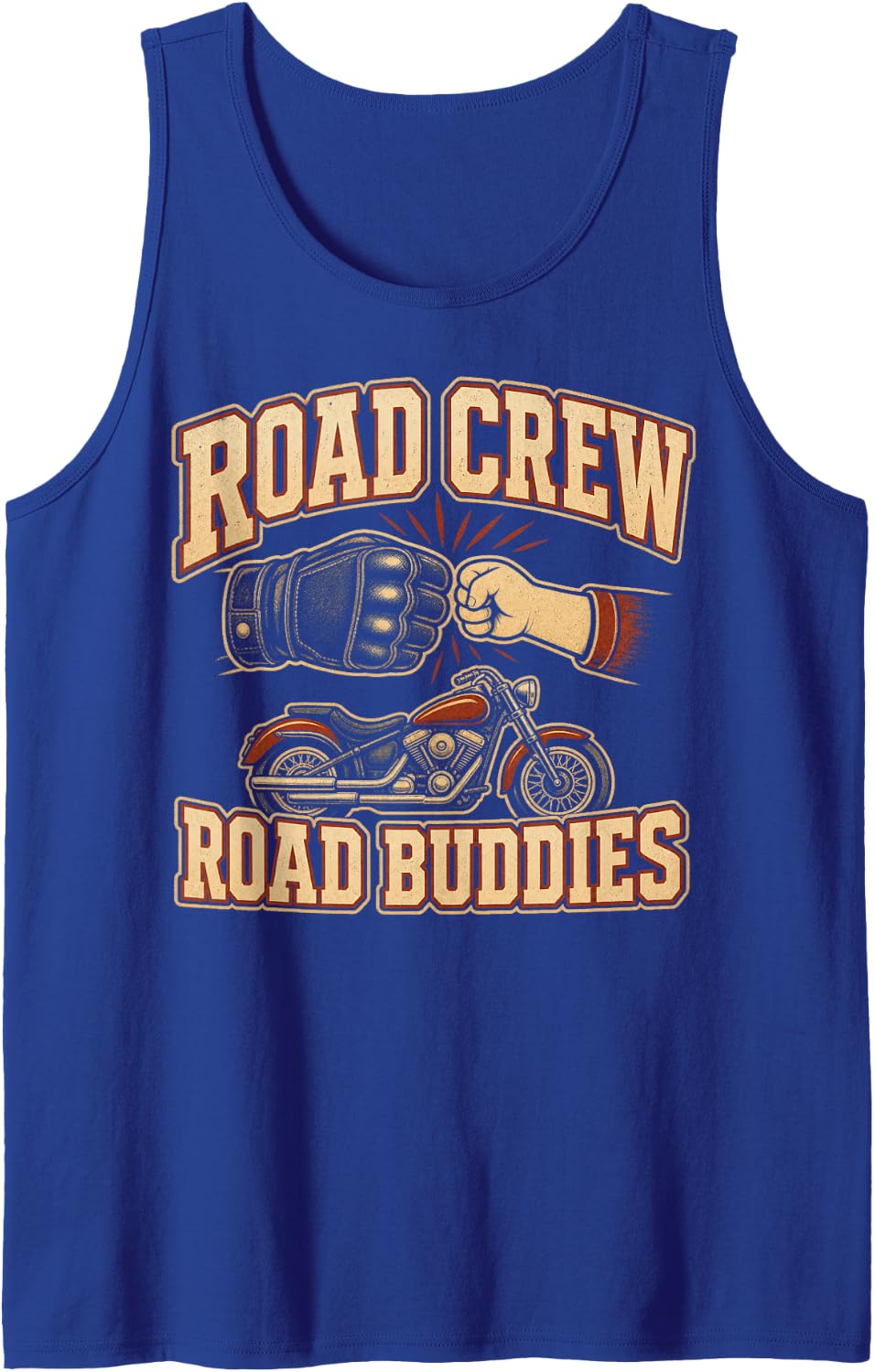 Road Buddies Motorcycle Road Sleeveless Tank Top - Royal Blue