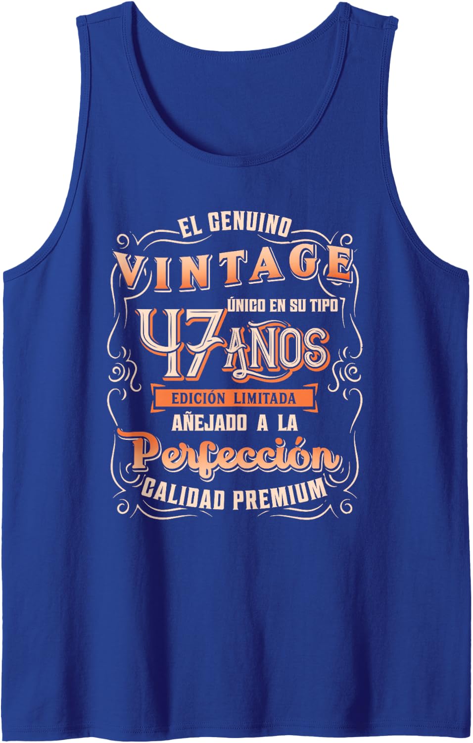 Playera Cumpleaños 47 47th Birthday Gift for Men in Spanish Sleeveless Tank Top - Royal Blue