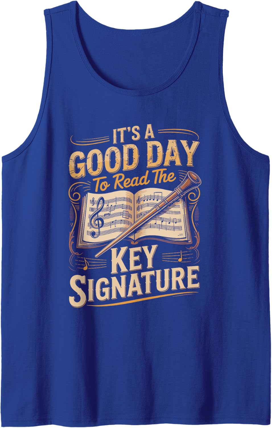 It's a Good Day to Read the Key Signature Conductor Choir Tank Top - Royal Blue