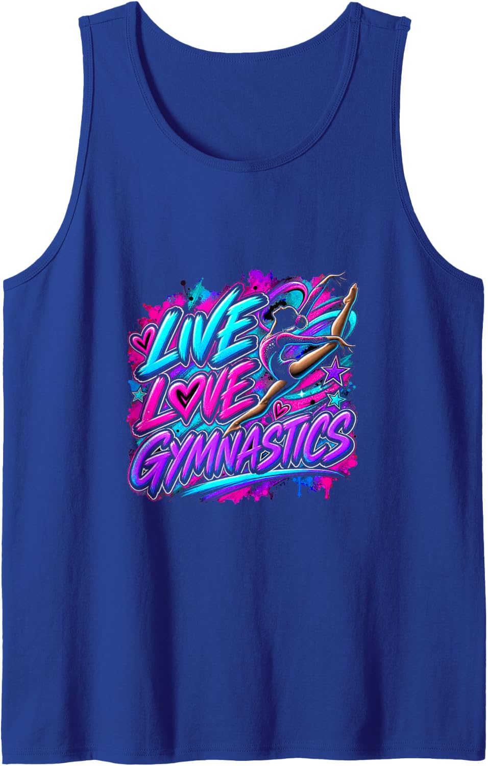 Live Love Gymnastics Sleeveless Tank Top - Royal Blue