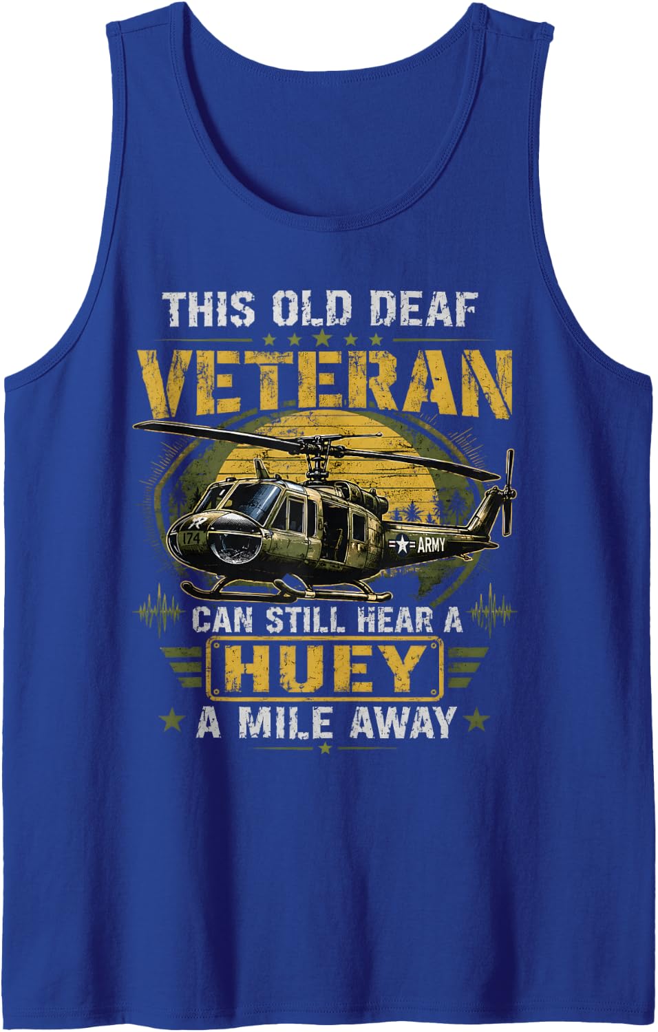 Helicopter Veteran Pilot Aviation Huey Aircraft Heli Pilot Tank Top - Royal Blue