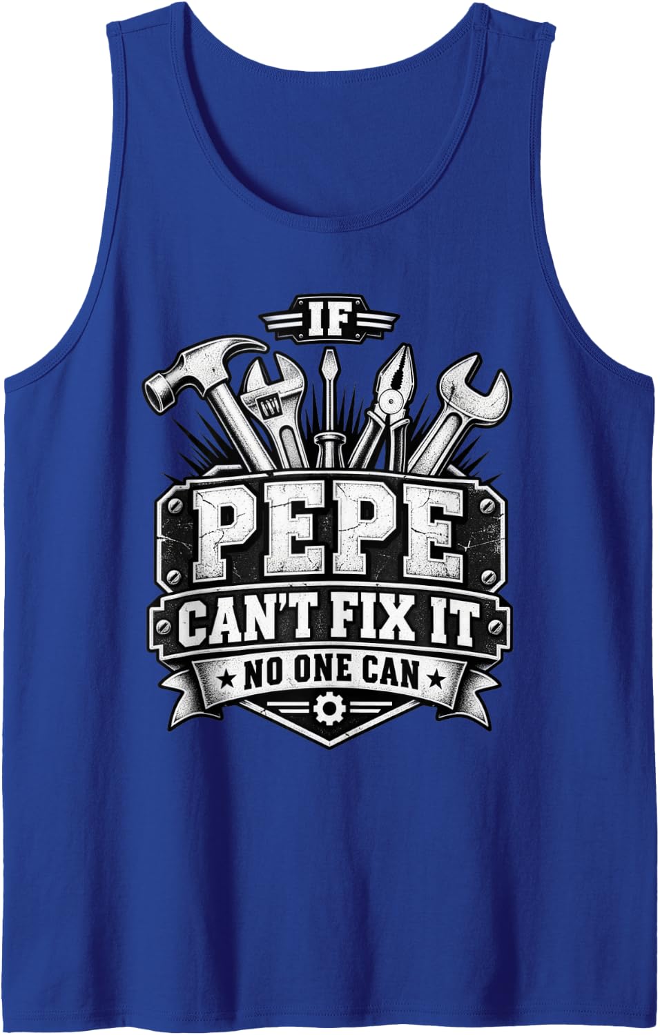 Men's Pepe World's Best Pepe If Pepe Can't Fix It Sleeveless Tank Top - Royal Blue