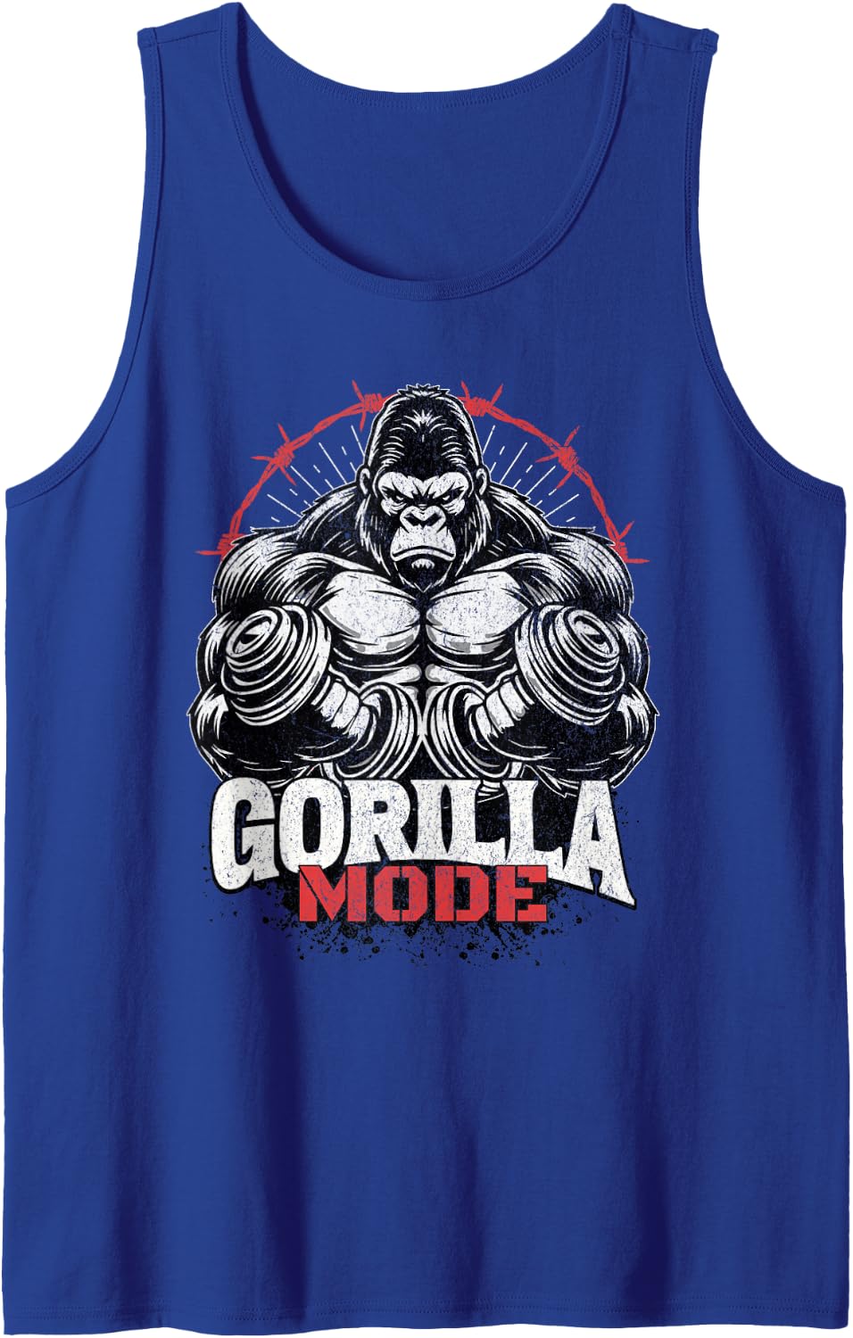 Gorilla Mode Workout Exercise Weights Weights Strong Gym Tank Top - Royal Blue