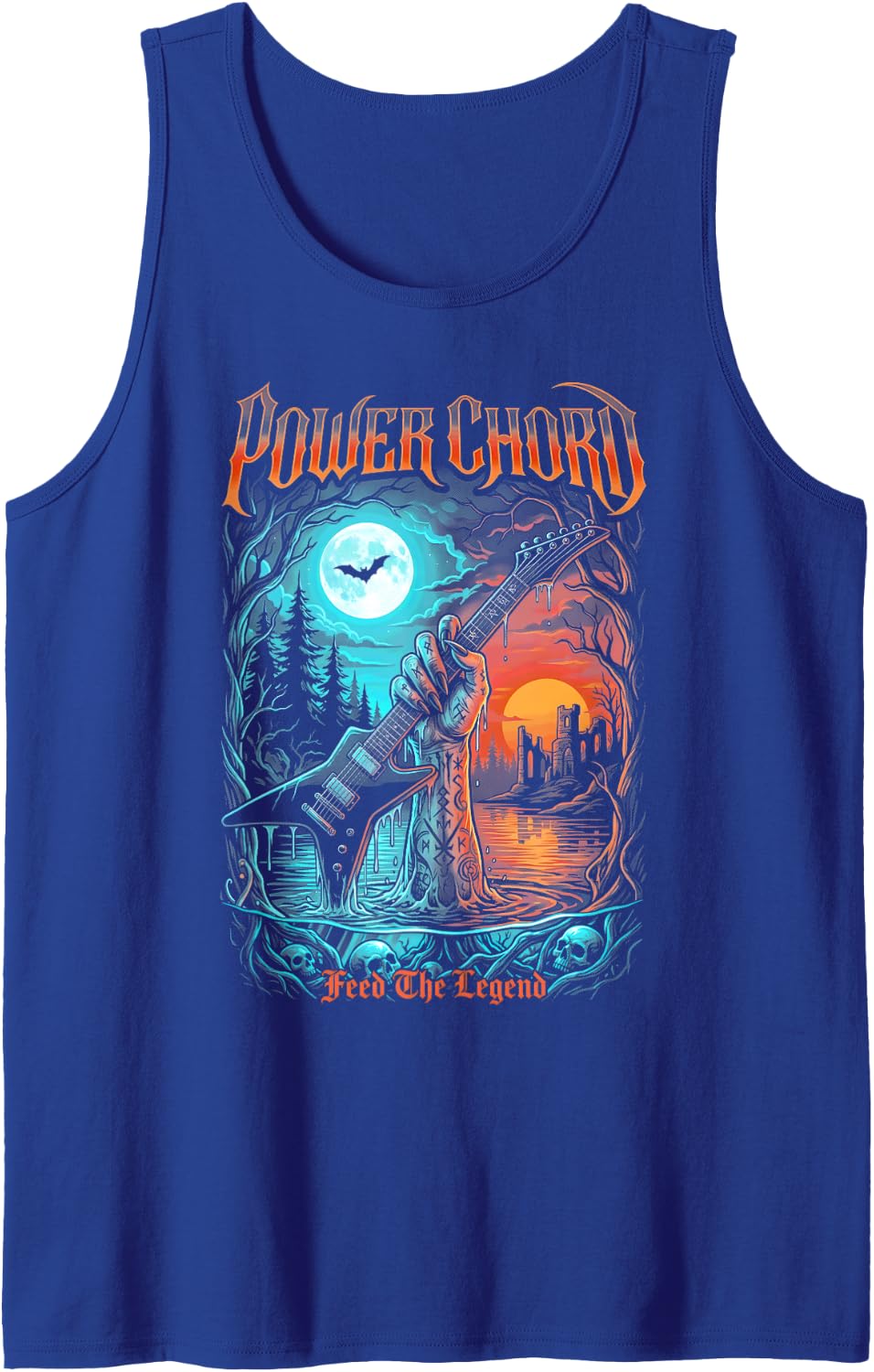 Electric Guitar Guitarist Power Chord Heavy Metal Music Lake Tank Top - Royal Blue
