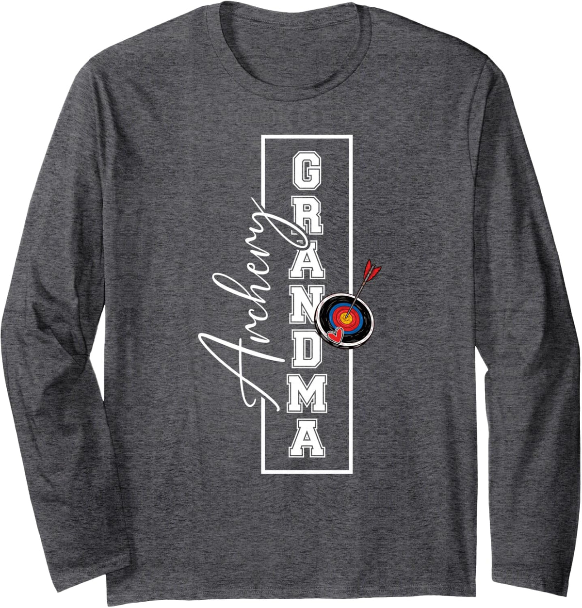 Archery Grandma of an Archer Grandma Archery Grandmother Long Sleeve T-Shirt - Adult Unisex Dark Heather Grey