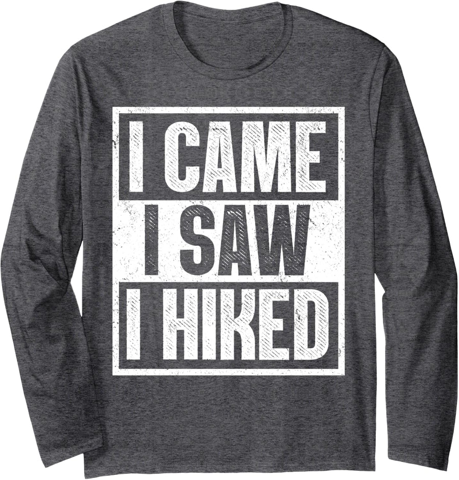 Weekend Hikers Long Sleeve T-Shirt - Adult Unisex Dark Heather Grey
