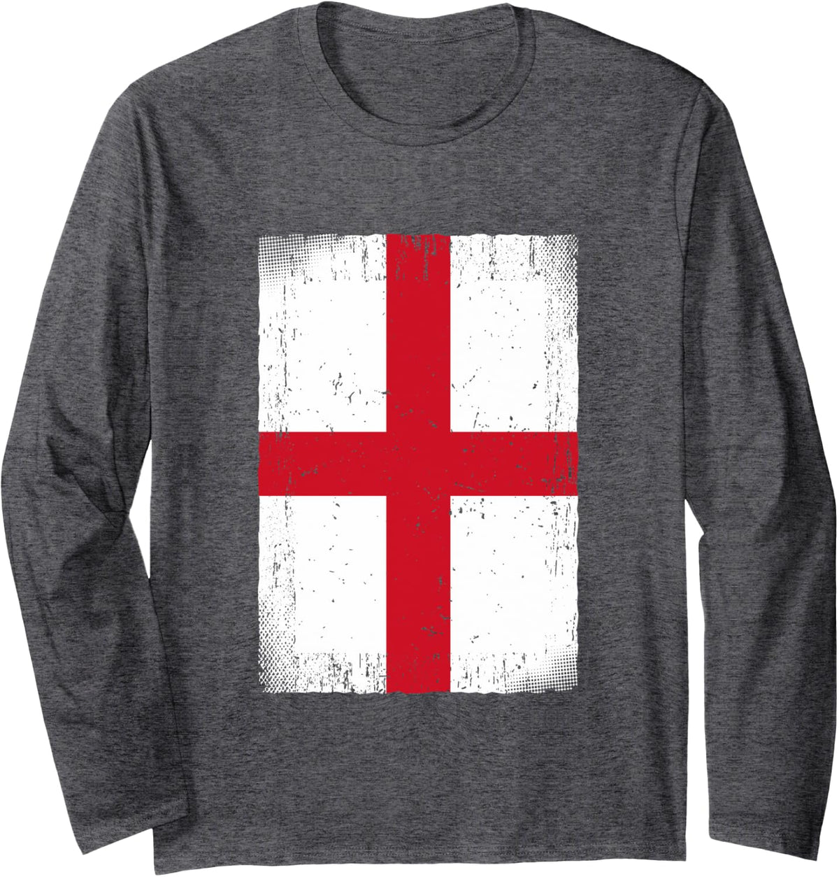 English Flag England Long Sleeve T-Shirt - Adult Unisex Dark Heather Grey