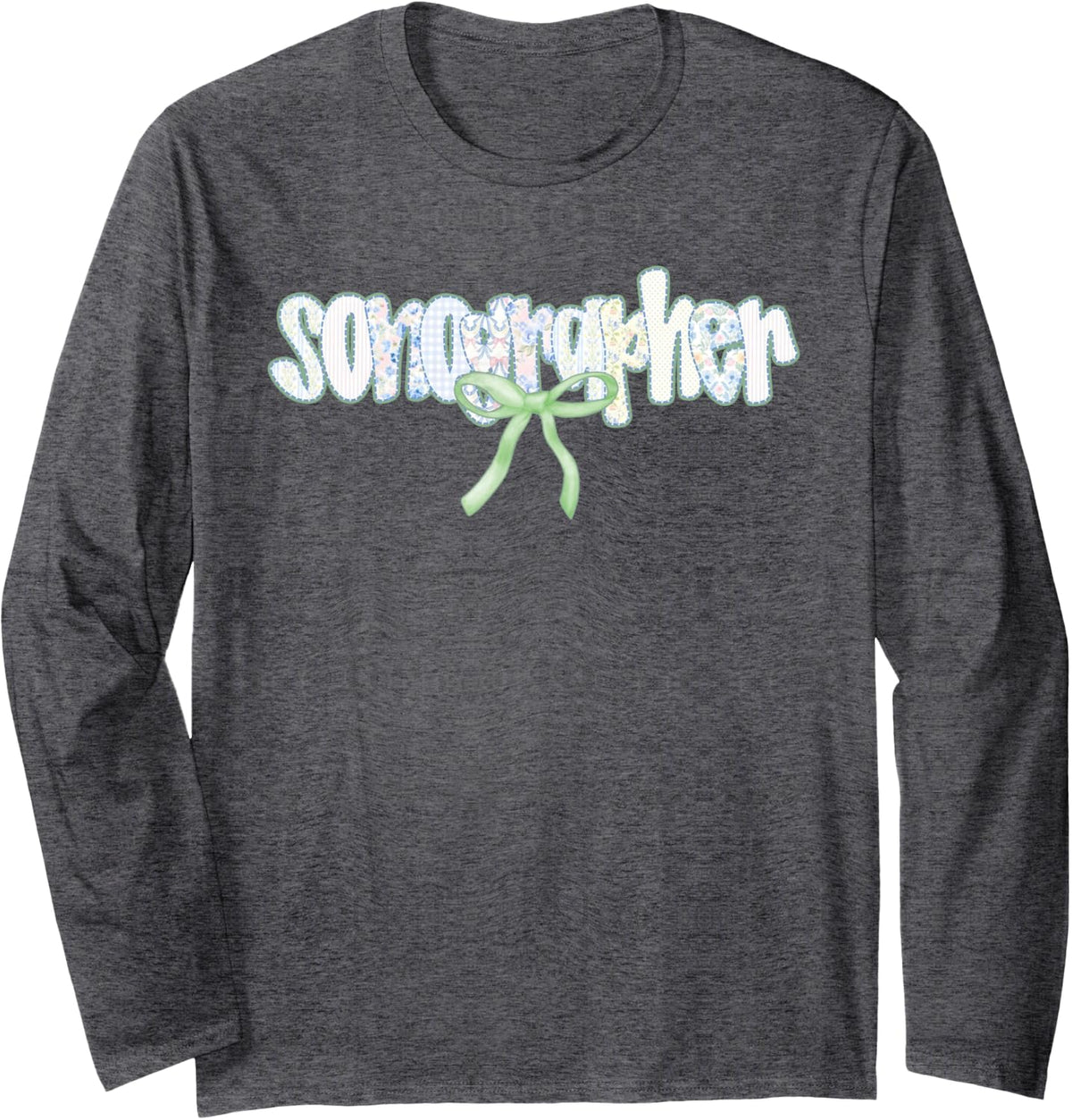 Sonographer Coquette Ultrasound Technologist RDMS X-Ray Grad Long Sleeve T-Shirt - Adult Unisex Dark Heather Grey