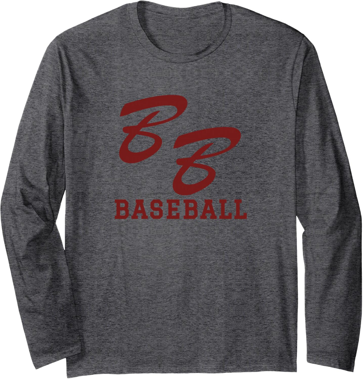 Breaux Bridge High School Tigers Baseball Long Sleeve T-Shirt - Adult Unisex Dark Heather Grey
