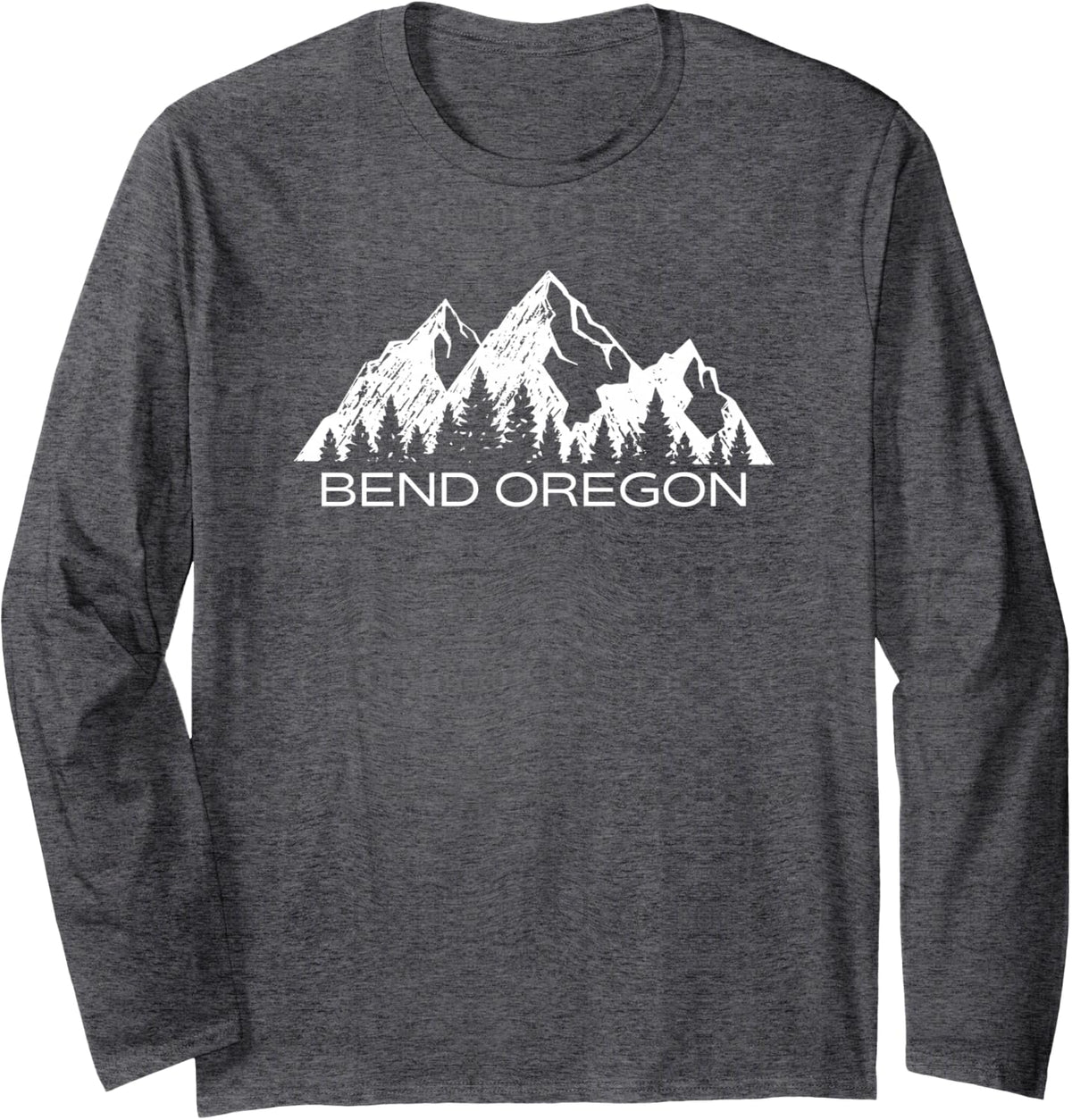 Bend Oregon Mountain Gift | Cool Bend Oregon PNW Long Sleeve T-Shirt - Adult Unisex Dark Heather Grey