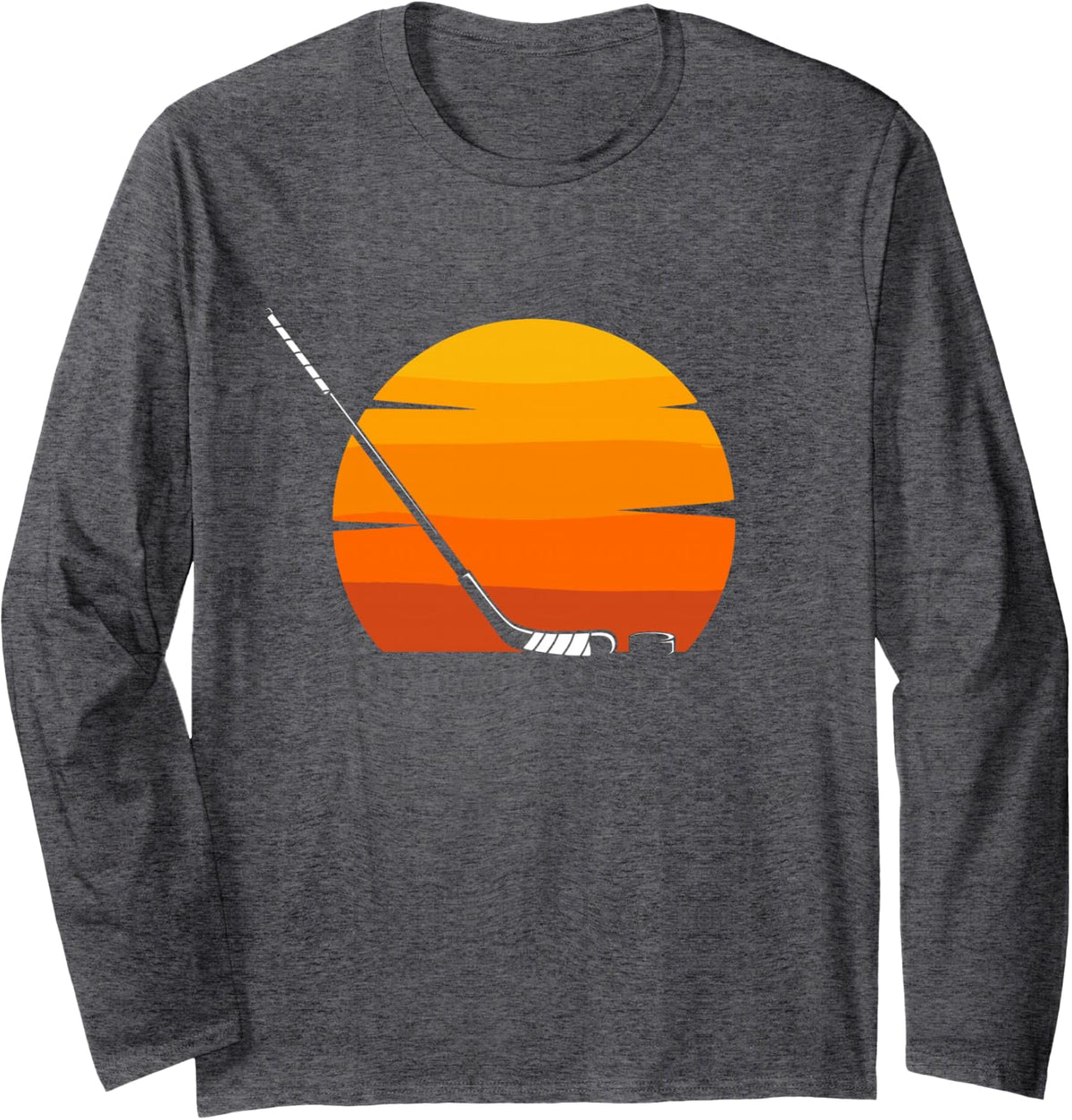 Hockey Apparel - Hockey Long Sleeve T-Shirt - Adult Unisex Dark Heather Grey