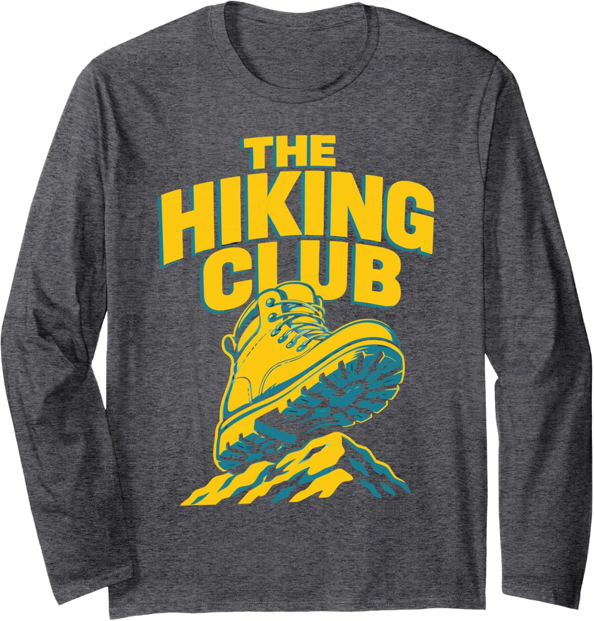 Hiking Team Adventure Graphic Outdoor Trail Mountain Long Sleeve T-Shirt - Adult Unisex Dark Heather Grey