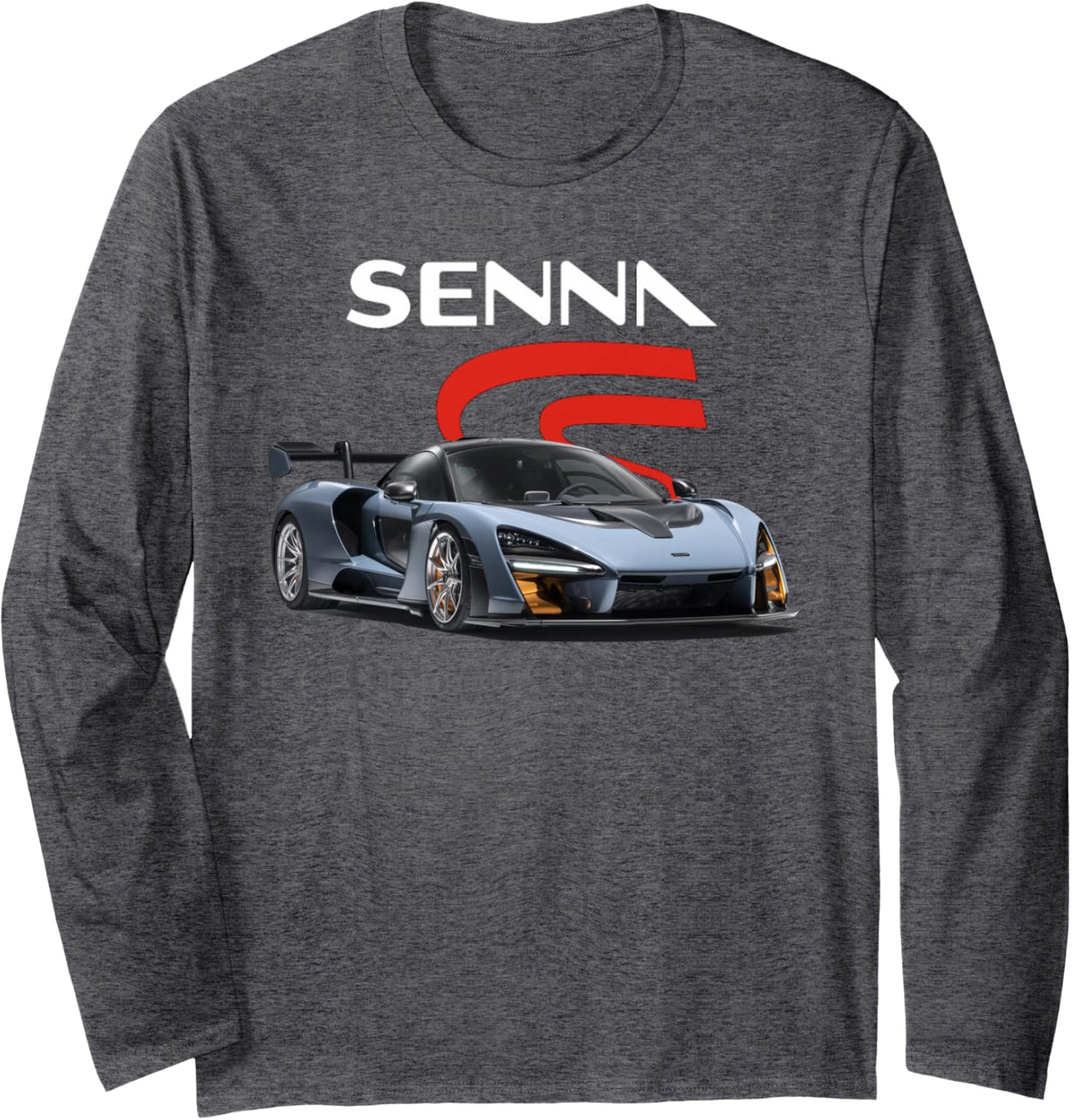 Senna Supercar Long Sleeve T-Shirt - Adult Unisex Dark Heather Grey
