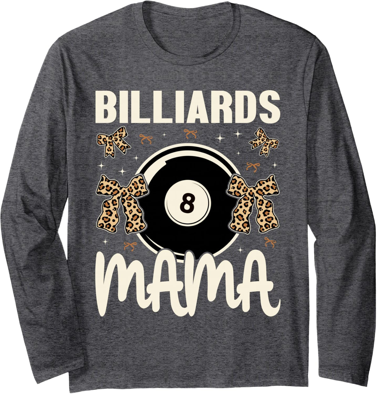 Billiards Lover Pool Player Cute Mom Women Mama Long Sleeve T-Shirt - Adult Unisex Dark Heather Grey