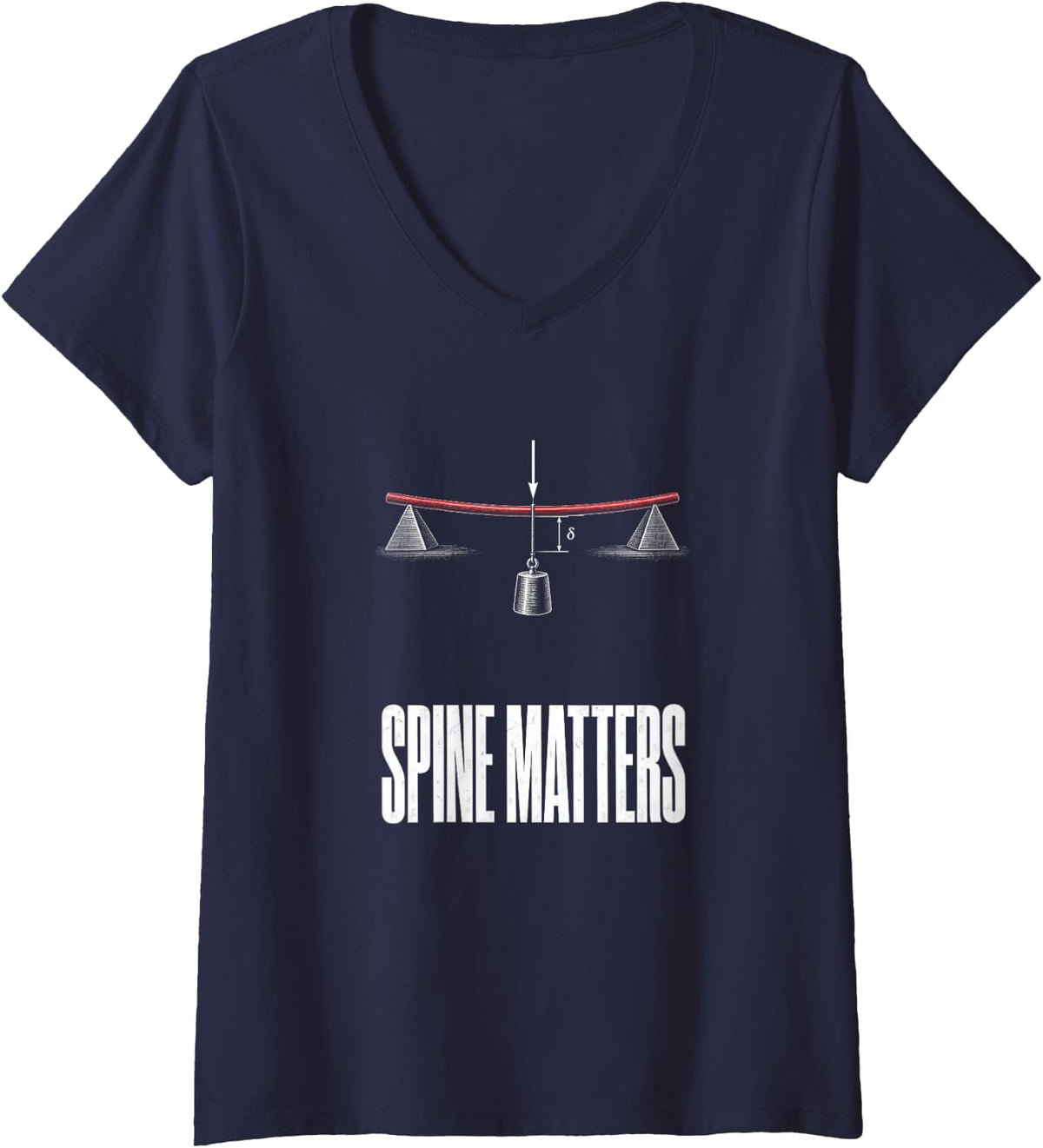Women's Spine Matters Funny Archery Archer Men Women V-Neck T-Shirt - Navy Blue