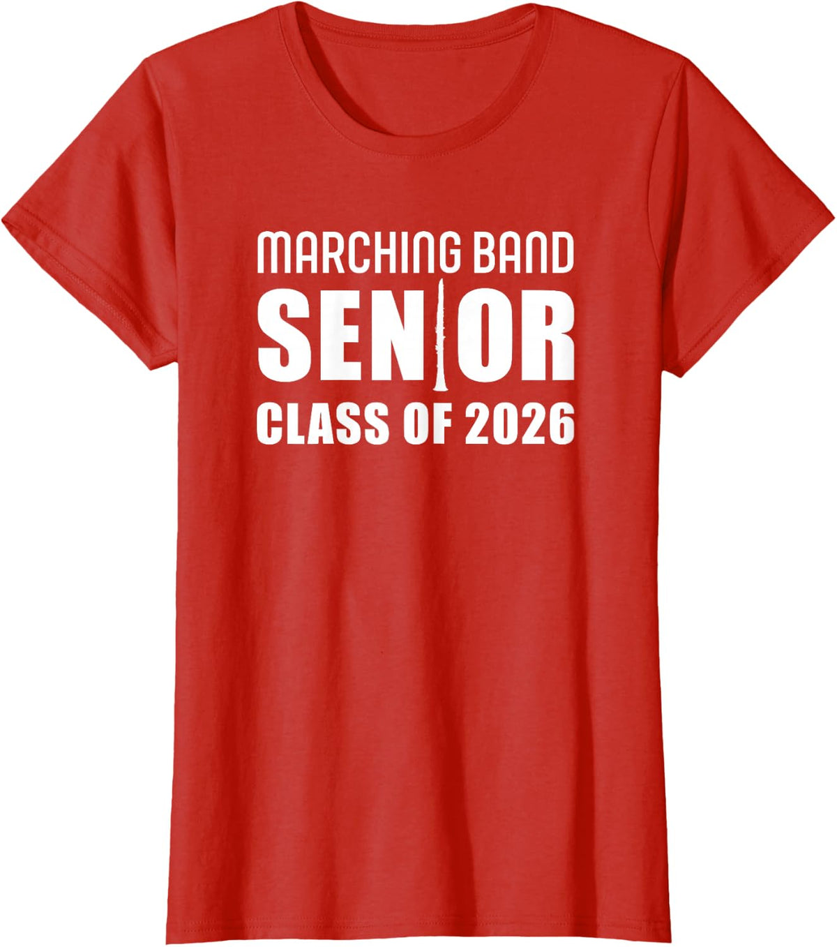 2026 Senior Clarinet Player Class of 2026 Marching Band T-Shirt - Red