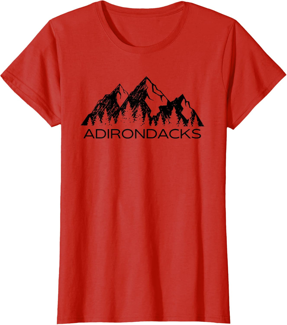 Adirondacks New York Mountain Souvenir Gift T-Shirt - Red