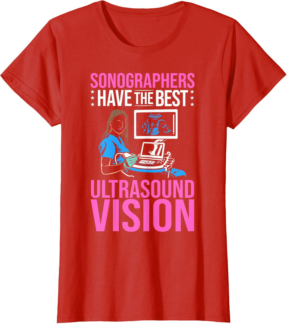 Ultrasound Sonographer Diagnostic Medical Sonographer T-Shirt - Red