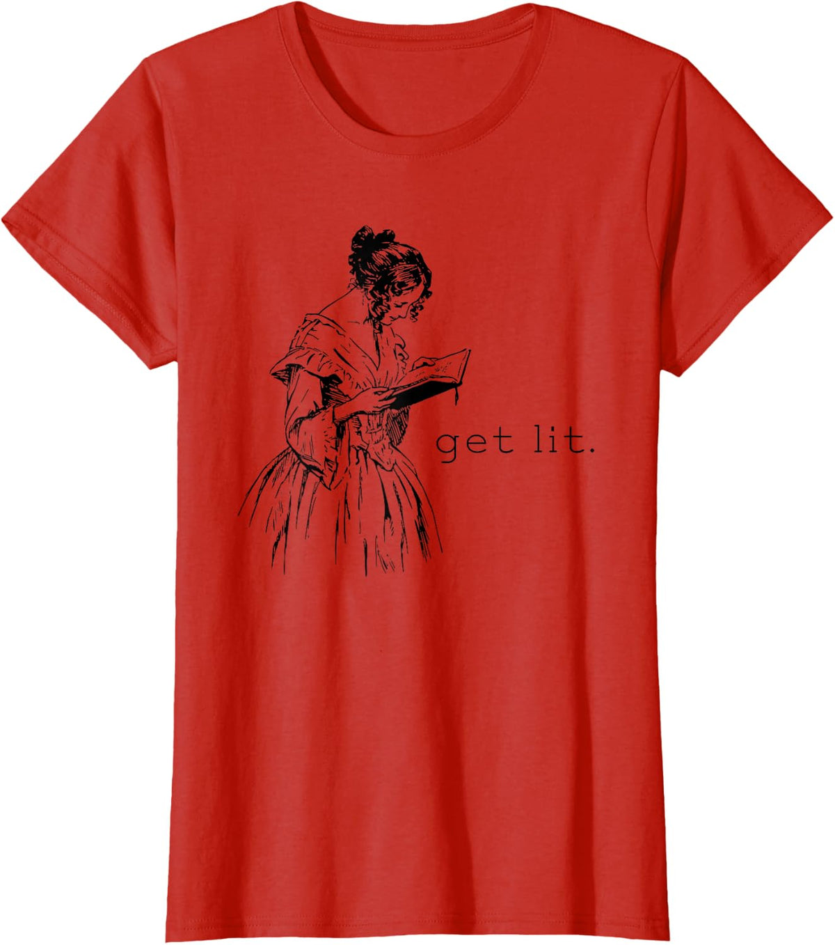 Get Lit T-Shirt for Book Lovers T-Shirt - Red