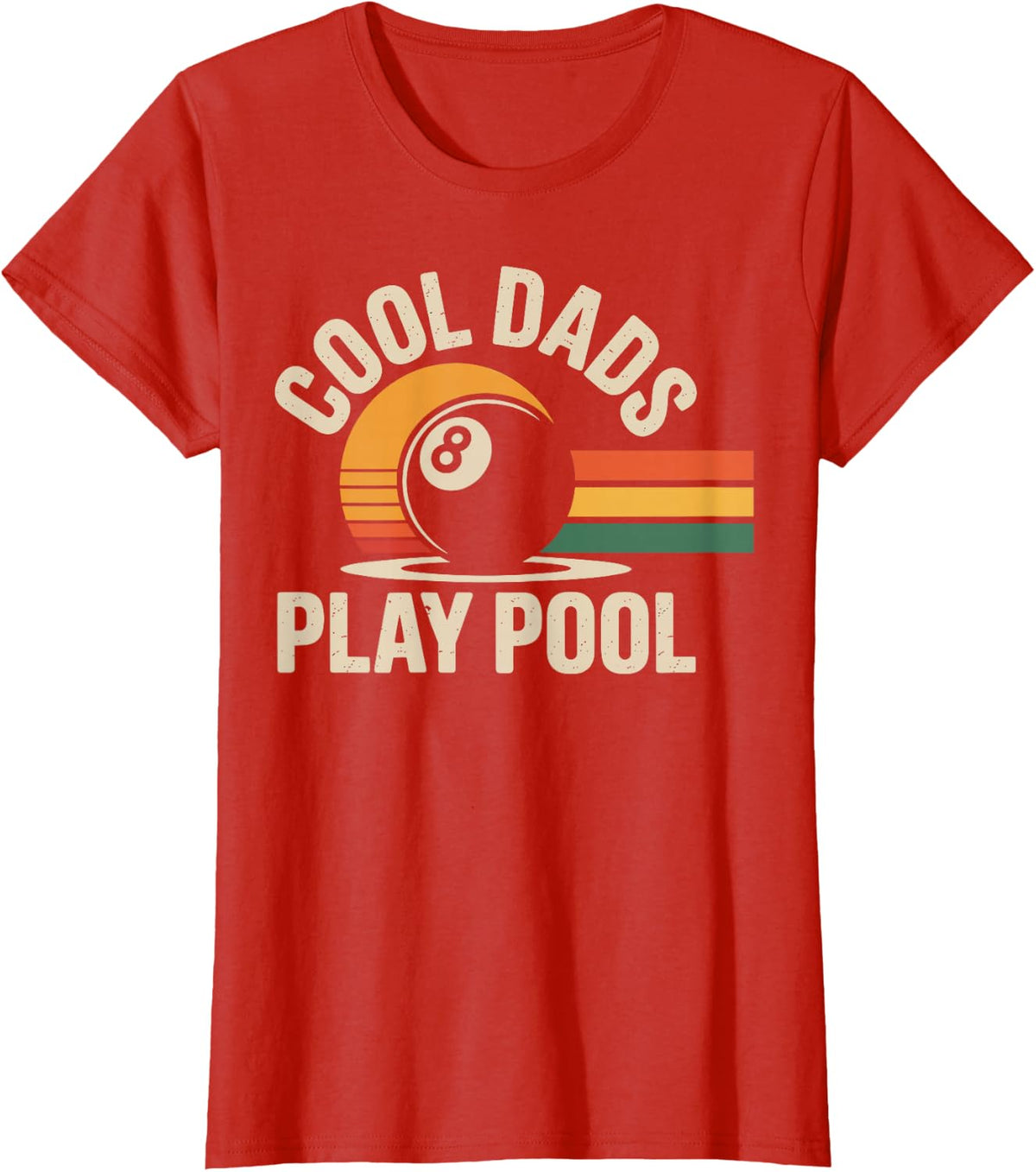 Cool Dads Play Pool Funny Billiards Dad T-Shirt - Red