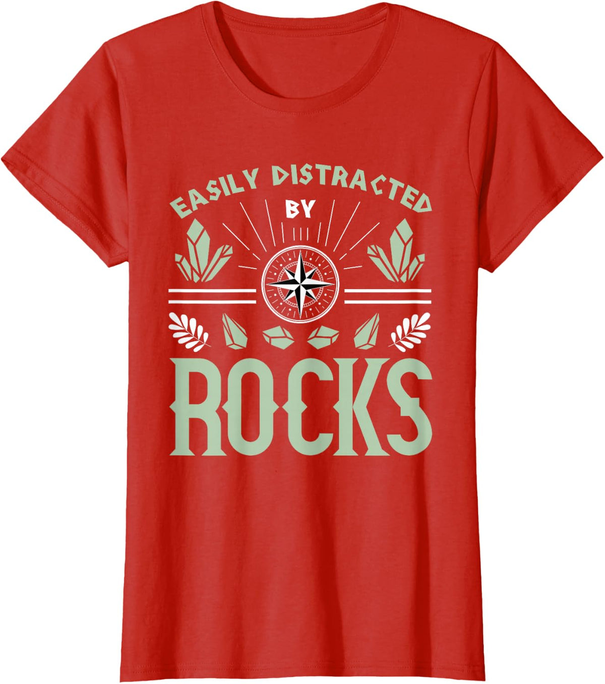 Easily Distracted By Rocks Funny Geology Men Women Geologist T-Shirt - Red