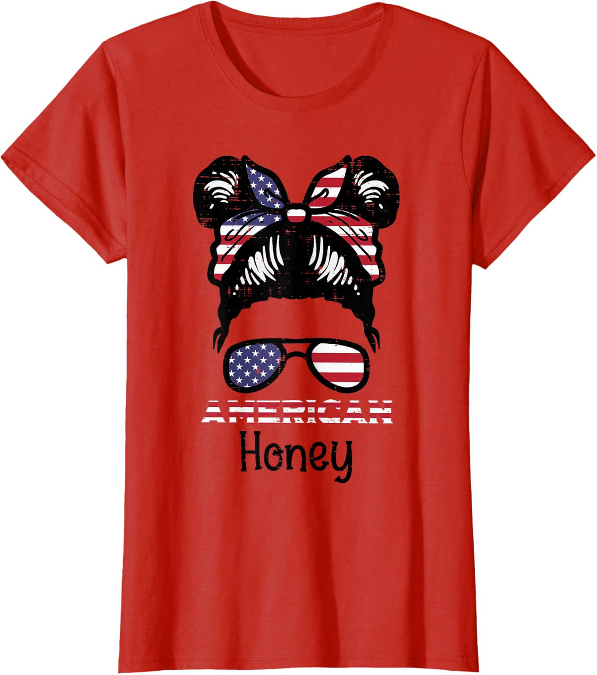 4th Of July America Honey Bun US Flag Patriotic Wife Women T-Shirt - Red