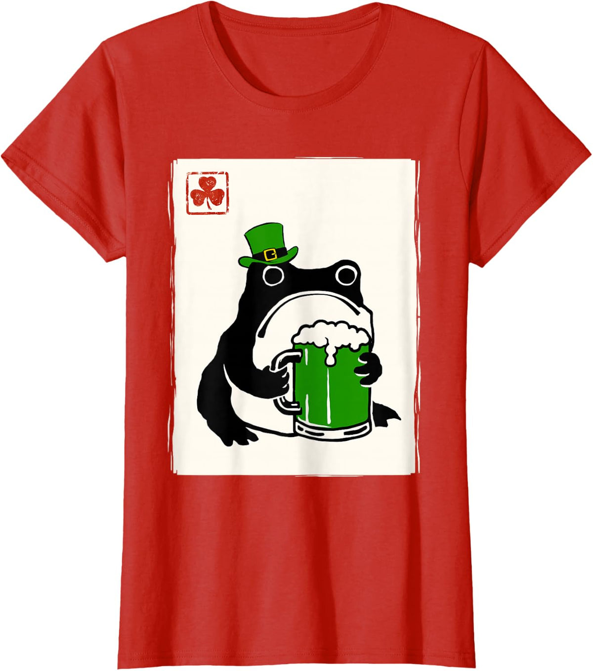 Grumpy Frog St Patty's Shamrock Beer Funny St Patrick's Day T-Shirt - Red