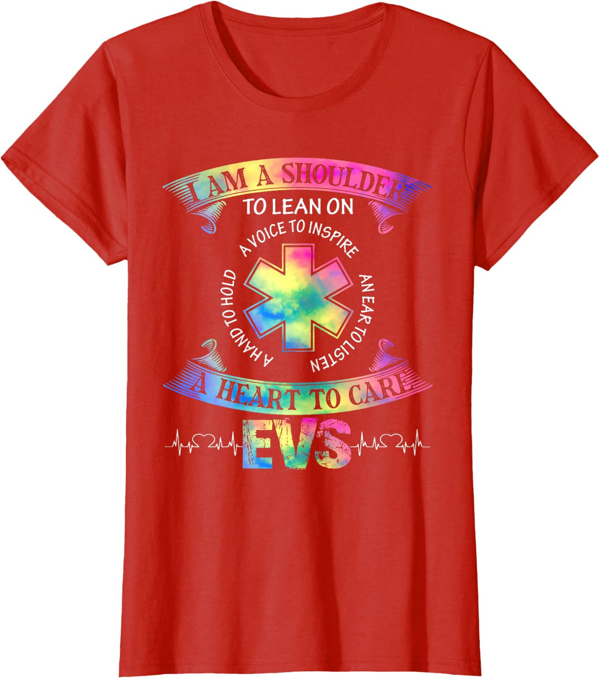 EVS Squad Appreciation Day Gift Tie Dye Women Tee For Work T-Shirt - Red