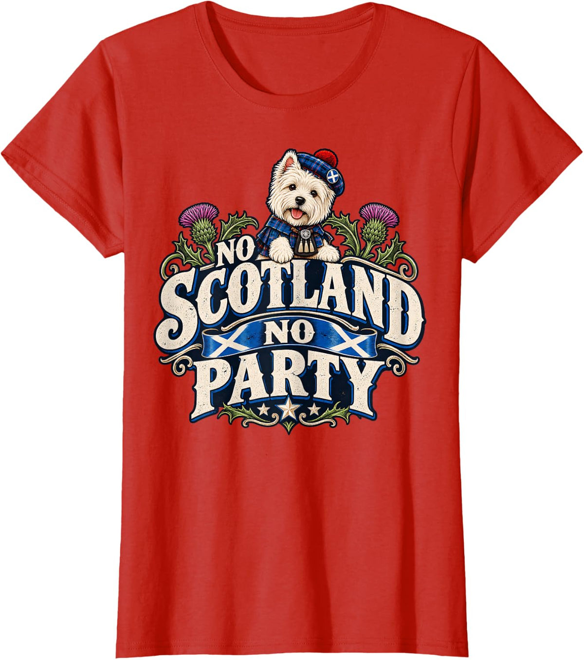 West Highland Terrier Scottish Pride Scotland Gift T-Shirt - Red