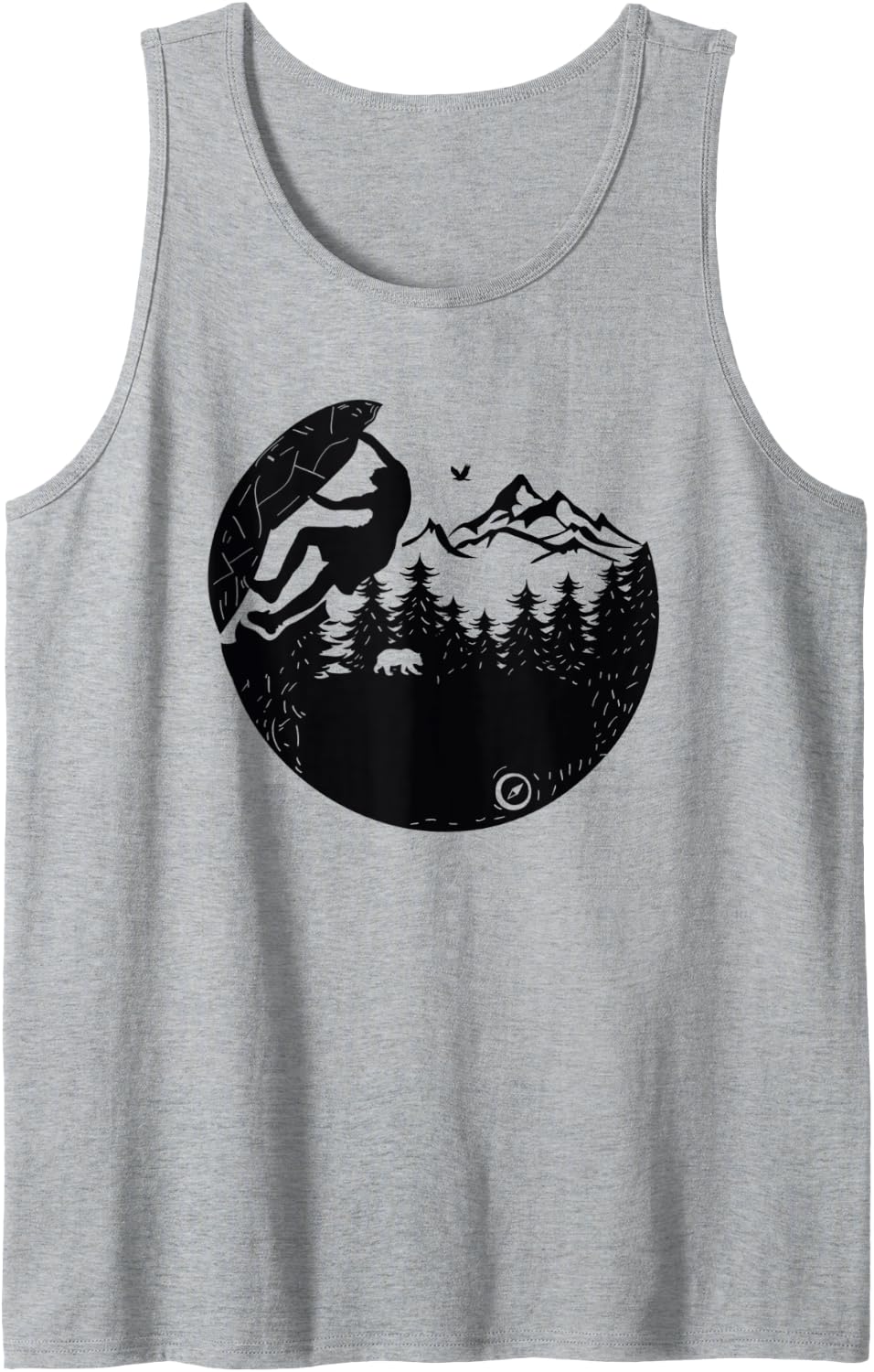 Mens Cool Rock Climber, Rock Climbing, Mountaineering Bouldering Tank Top - Heather Grey