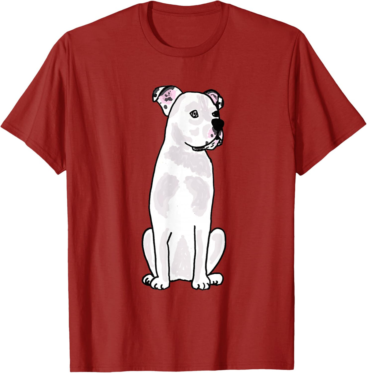 Smiletodaytees Cool White American Bulldog T-shirt T-Shirt - Cranberry Red