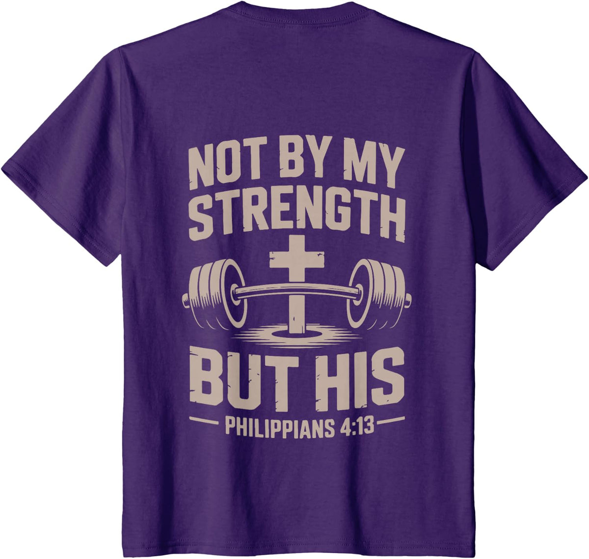 Men's Christian Workout Not By My Strength But His God Gym T-Shirt - Purple