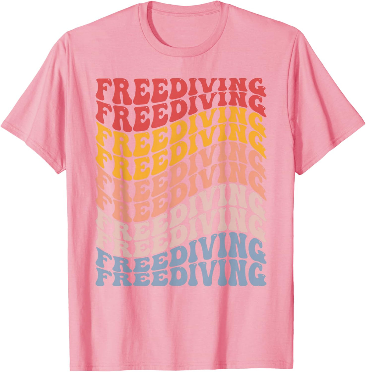 Freediving Groovy Freediver Scuba Diving T-Shirt - Pink