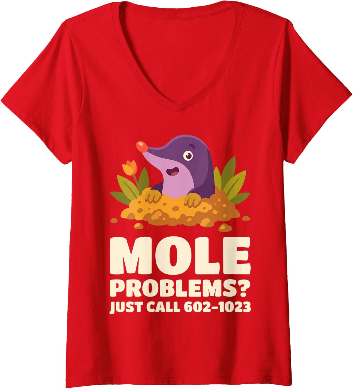 Women's Mole Day Chemistry Gift Hunter Chemist V-Neck T-Shirt - Red