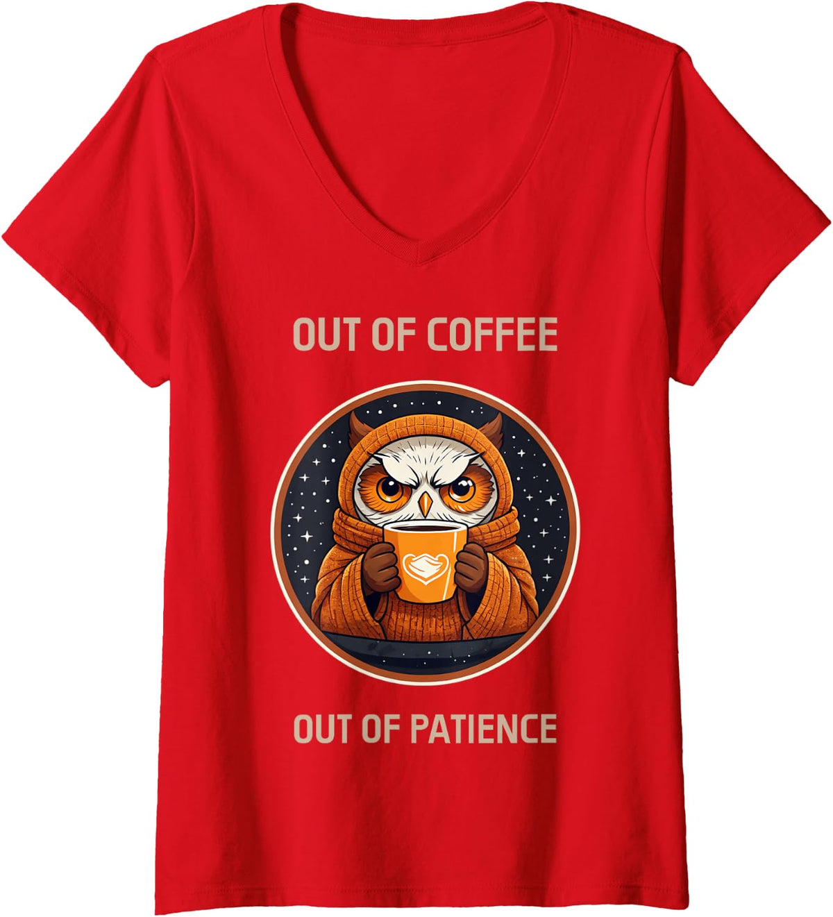 Women's Exhausted Night Owl Study Club Late Shift Humor V-Neck T-Shirt - Red