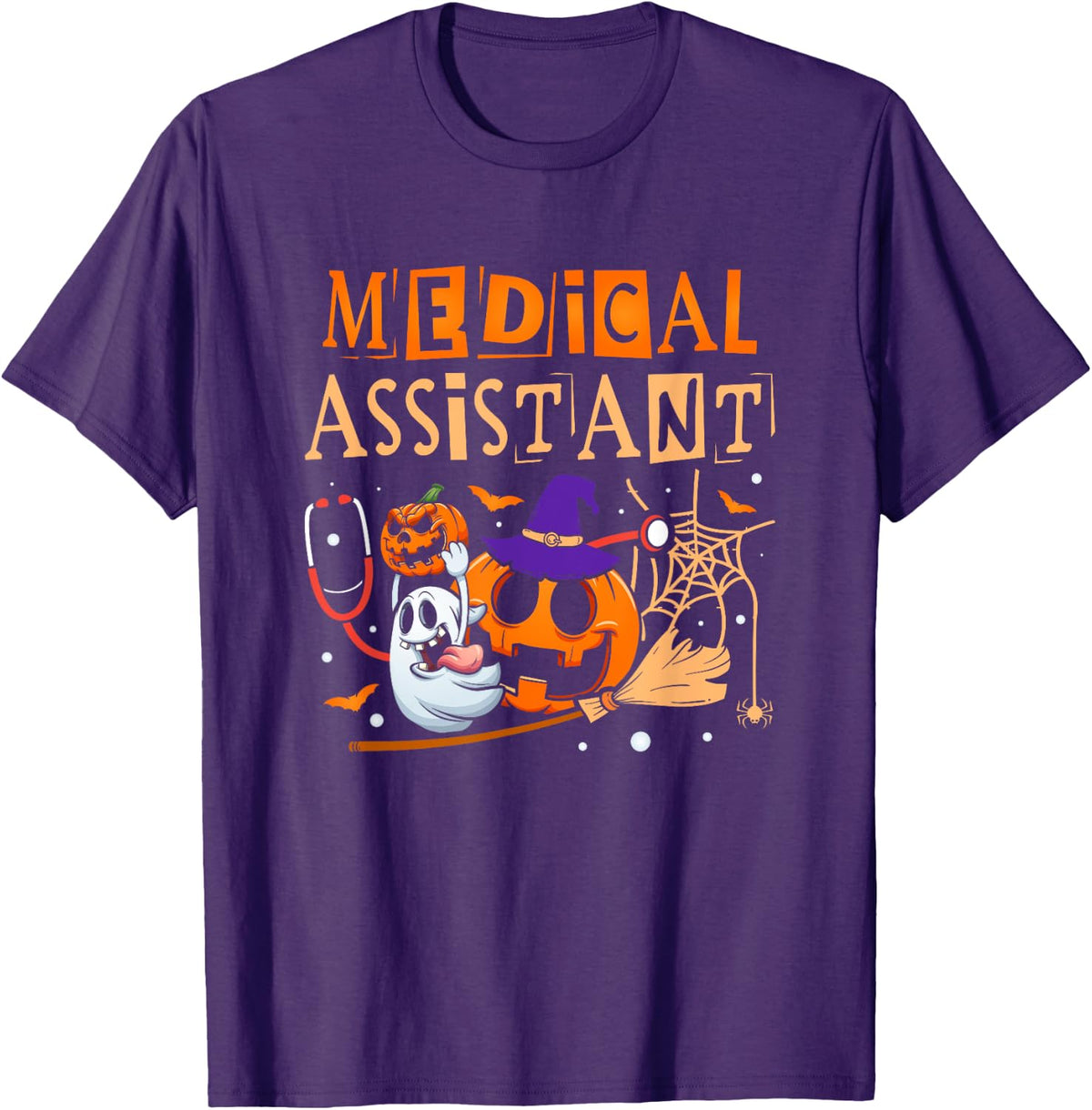 Scary Halloween One Spooky Medical Assistant Halloween T-Shirt - Purple
