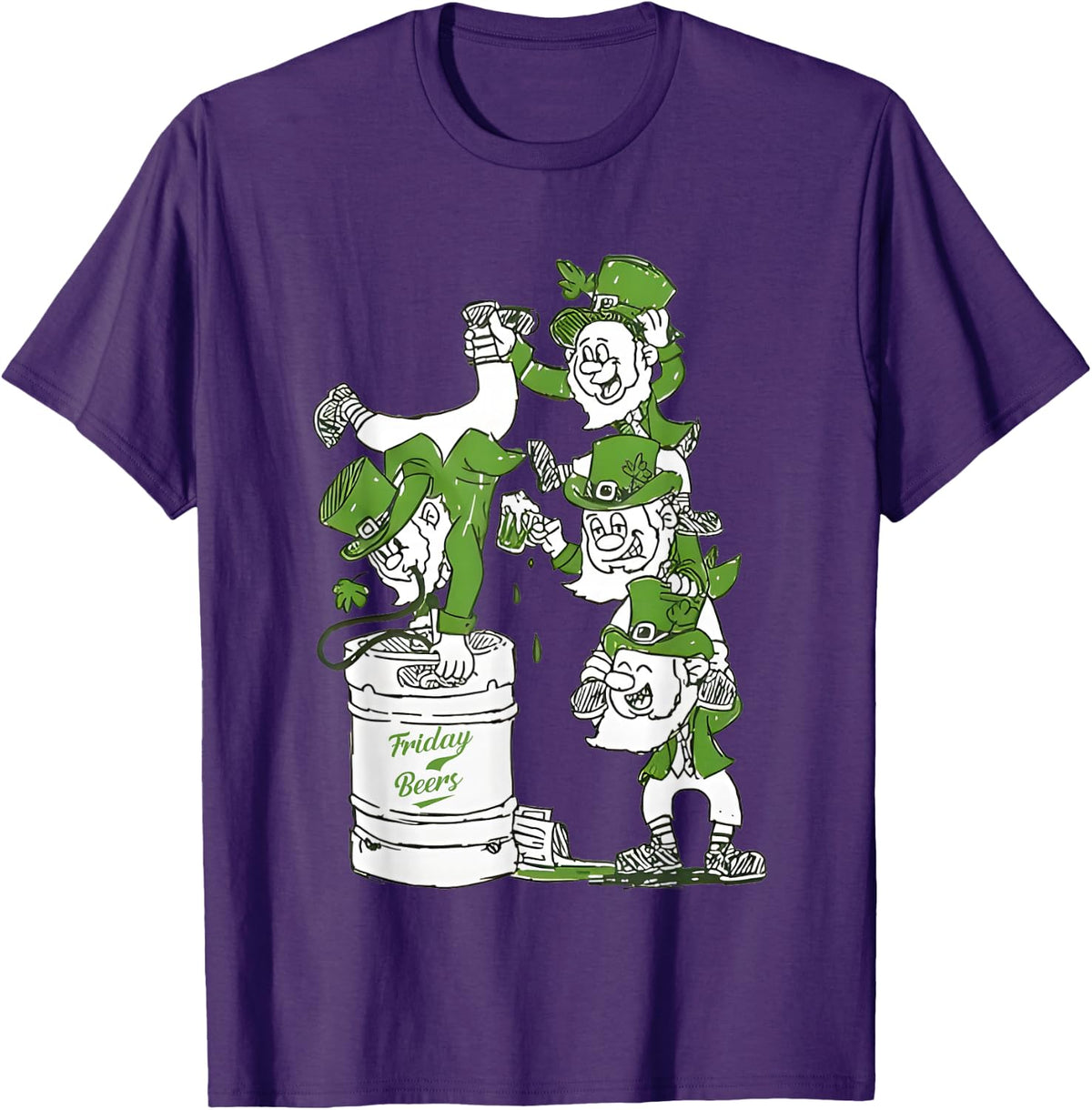 Irish Keg Stand Friday Beer T-Shirt - Purple