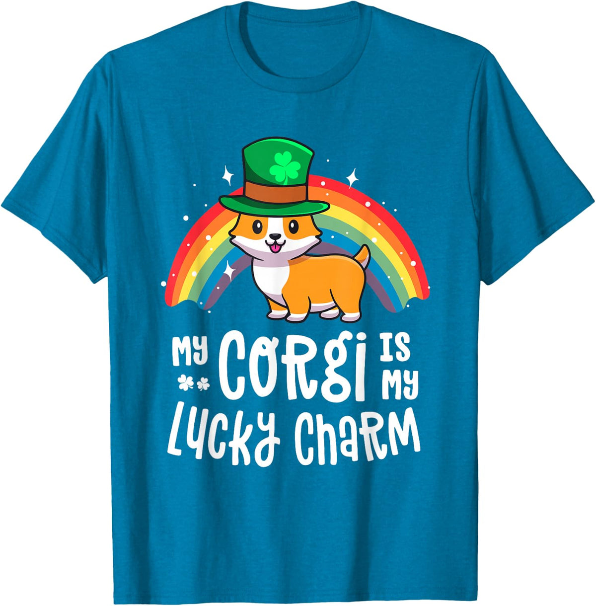 Corgi Lucky Charm Dog St Patricks Day Shirt For Women Gift T-Shirt - Sapphire Blue