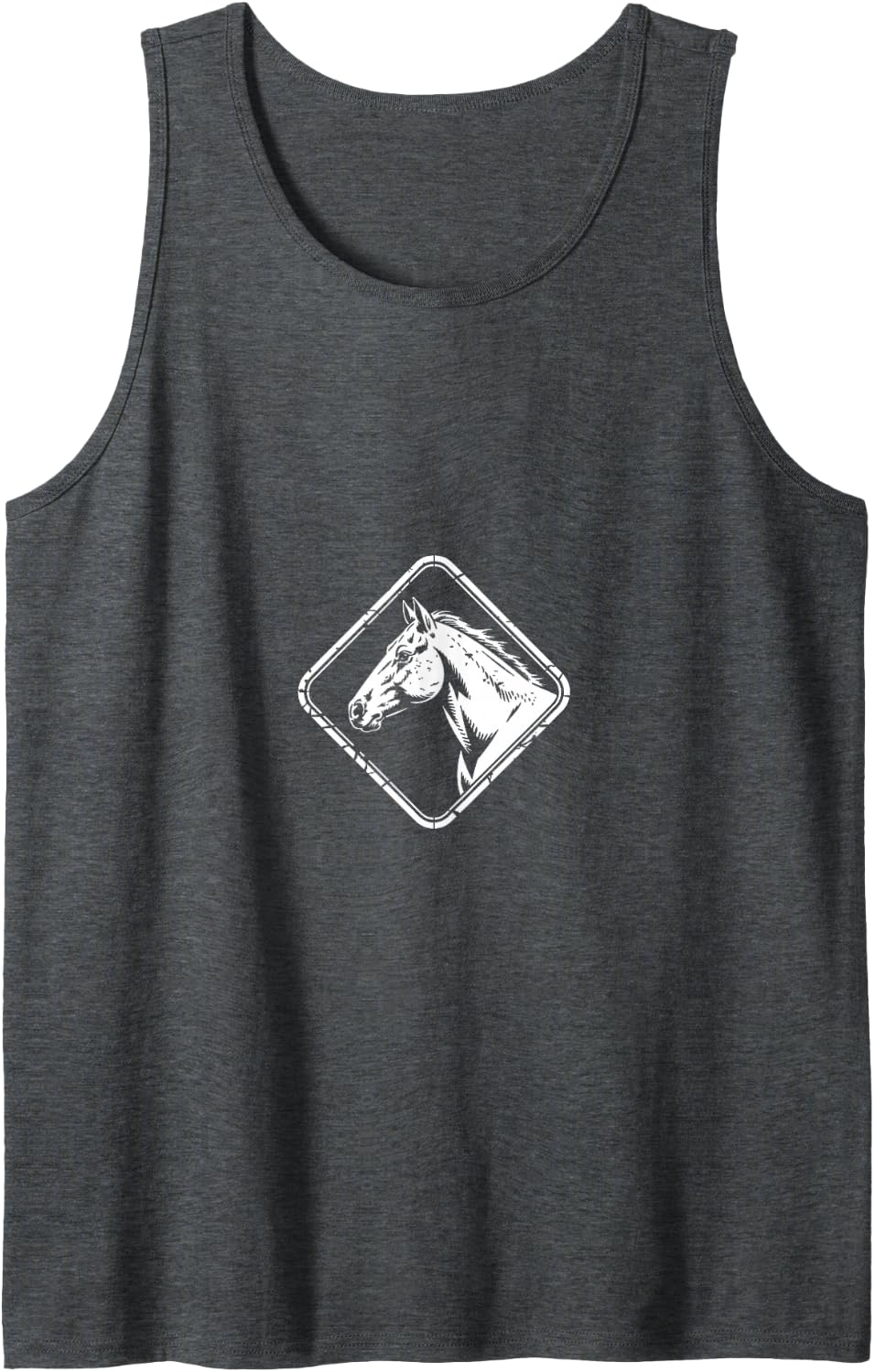 Horse Silhouette Vintage Tank Top - Dark Heather Grey
