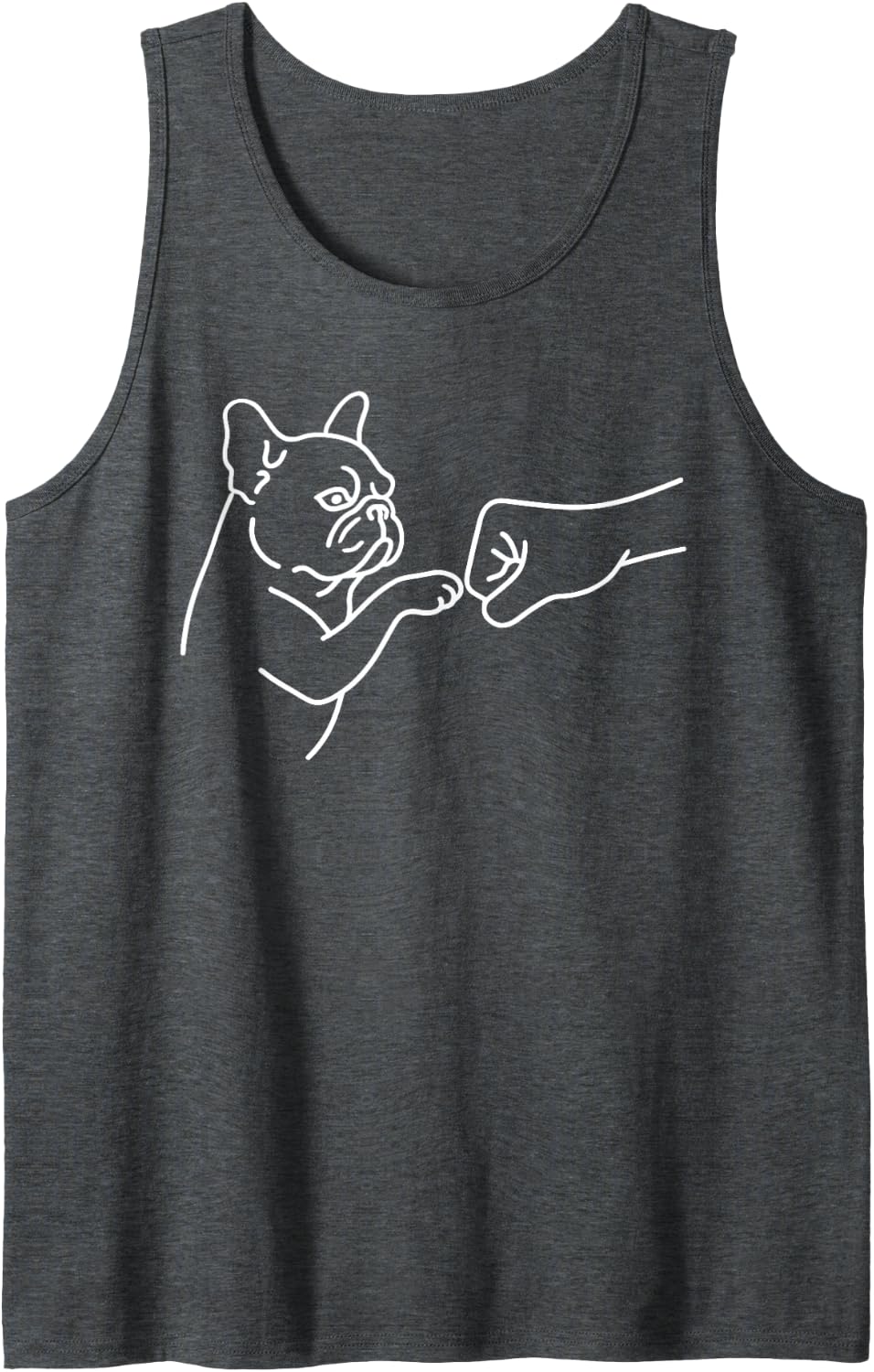 French Bulldog Punch Hand Friendship Fist Bump Dog Lovers Tank Top - Dark Heather Grey