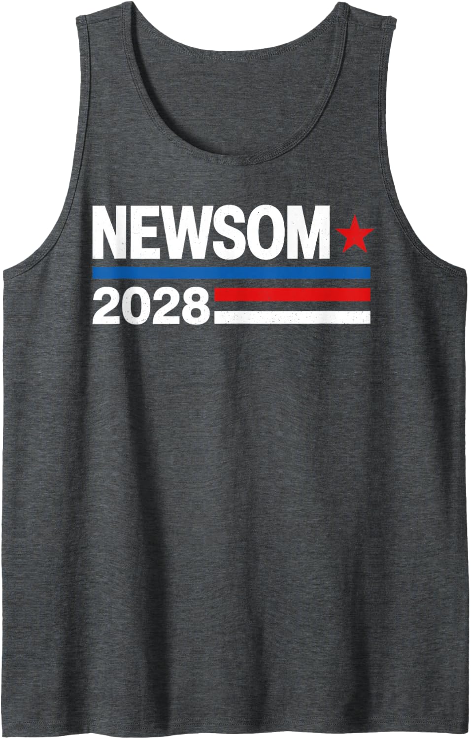 Gavin Newsom for President 2028 Presidential Election Tank Top - Dark Heather Grey