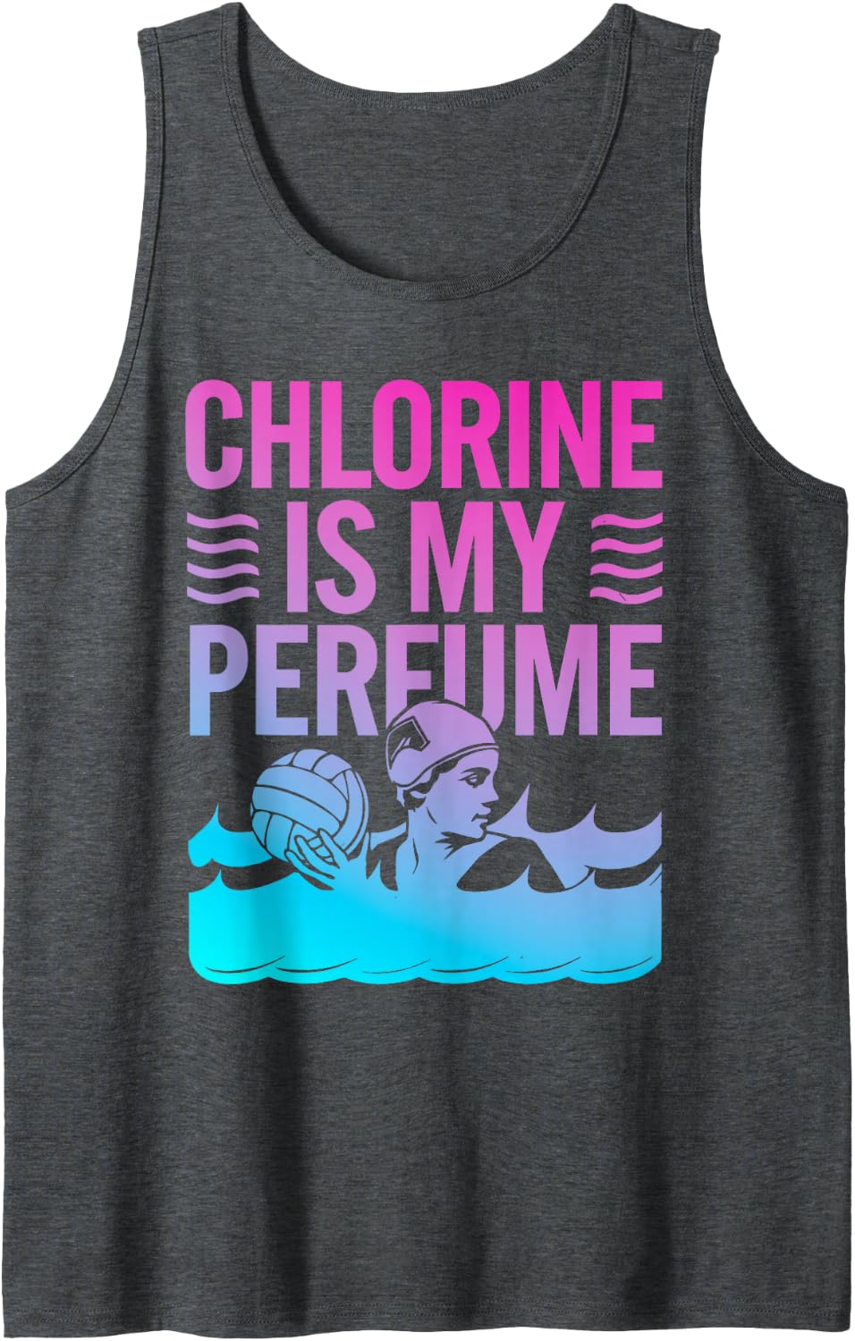 Water Polo Art for Men Women Waterpolo Player Water Polo Tank Top - Dark Heather Grey