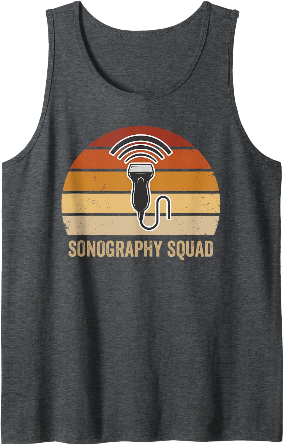 Sonography Squad Ultrasound Sonographer Radiologist Print Tank Top - Dark Heather Grey