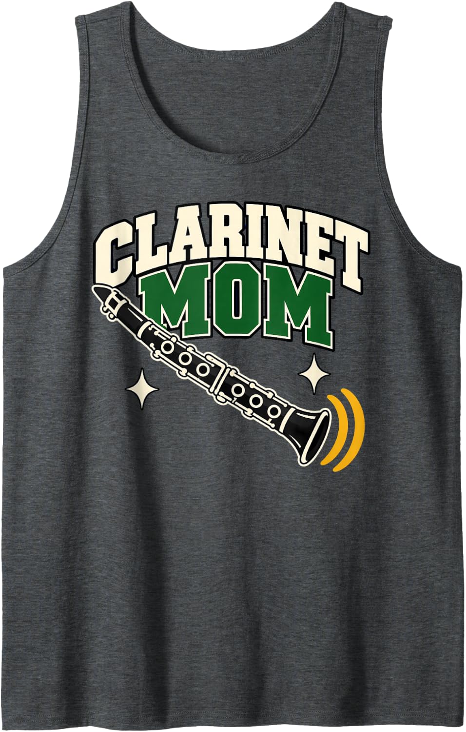 Clarinet Mom Musical Musician Sleeveless Tank Top - Dark Heather Grey