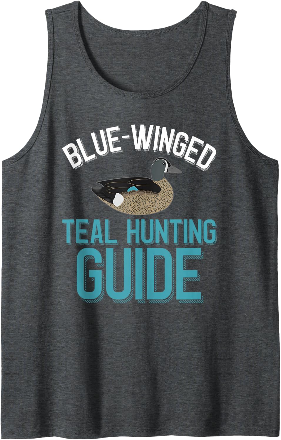Blue-Winged Teal Hunting Guide Sleeveless Tank Top - Dark Heather Grey