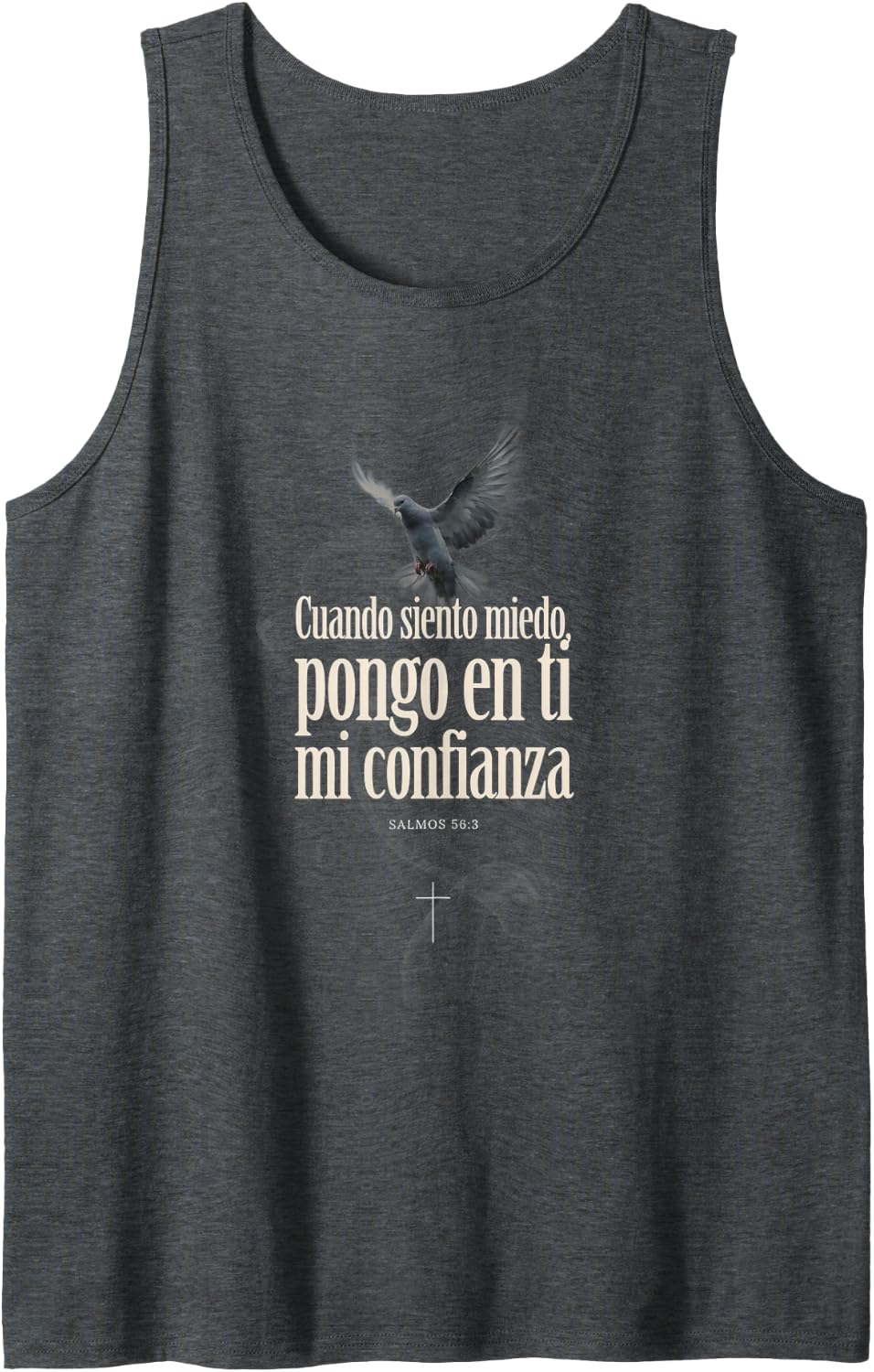 When I Am Afraid I Put My Trust in You Christian Psalm 56:3 Tank Top - Dark Heather Grey