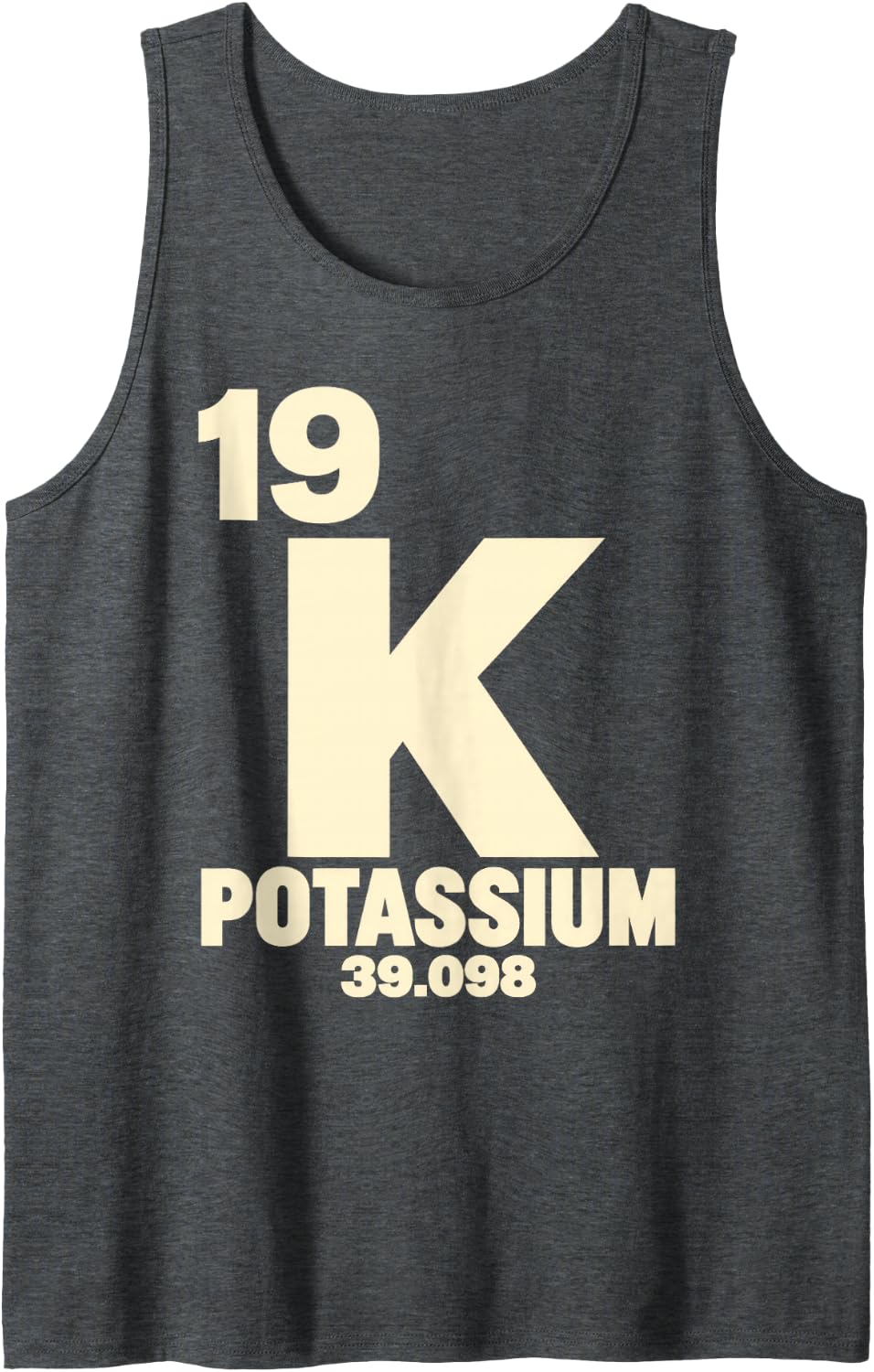 Funny Potassium Element Science Halloween Costume Sleeveless Tank Top - Dark Heather Grey