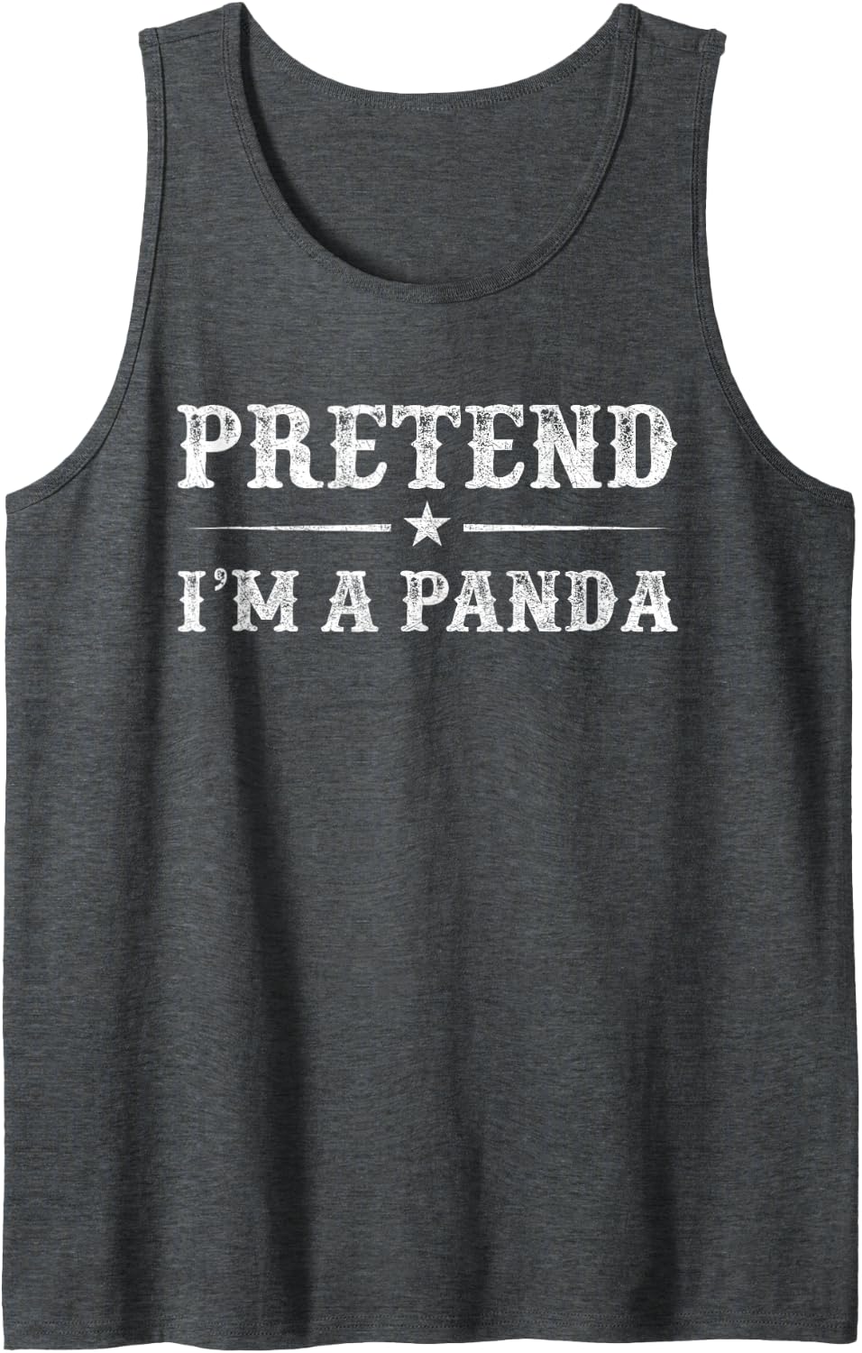 Pretend I'm A Panda Halloween Family Matching Costume Sleeveless Tank Top - Dark Heather Grey