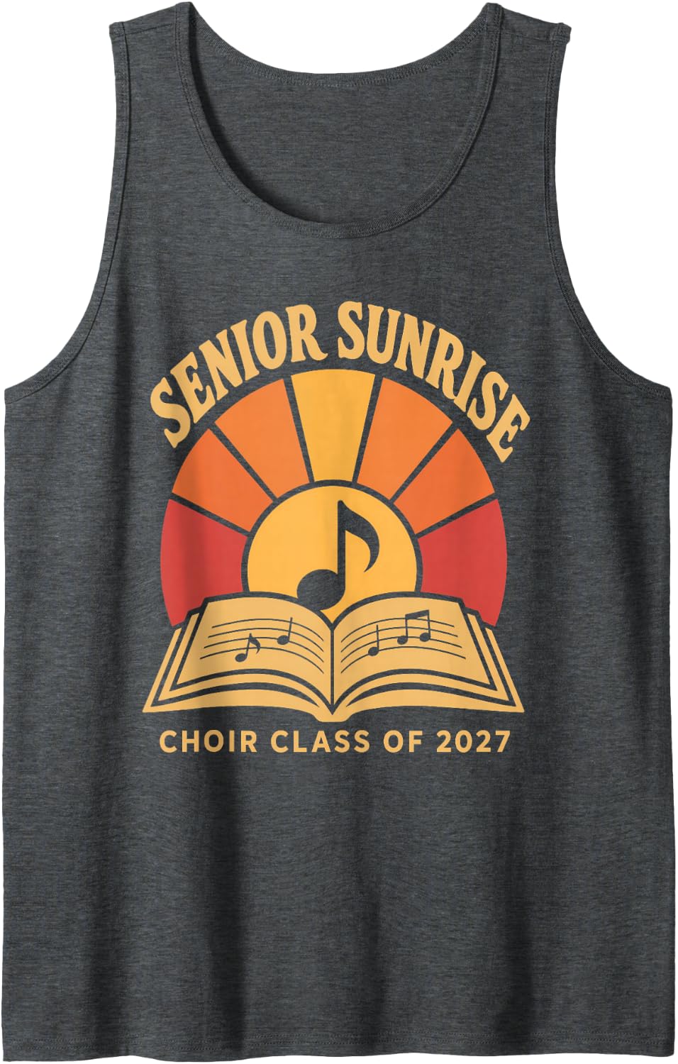 Senior Sunrise Choir Class of 2027 Music Tank Top - Dark Heather Grey